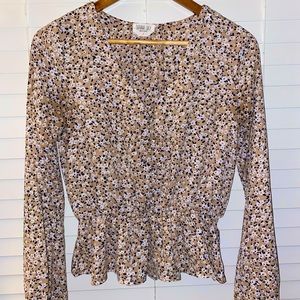 Long sleeve floral blouse